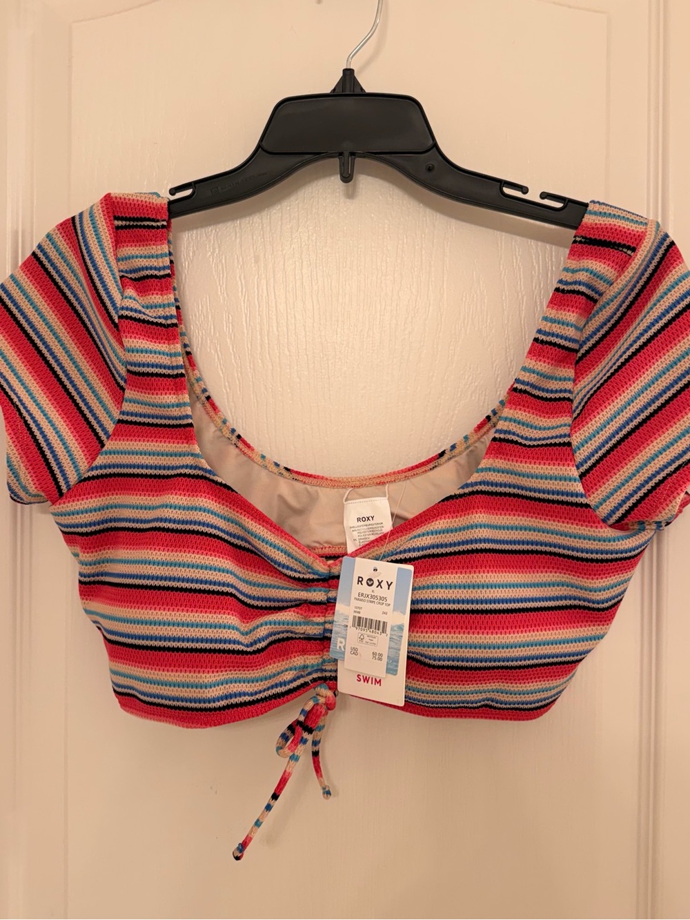 ROXY's Paraiso Stripe Cropped Bikini Top.